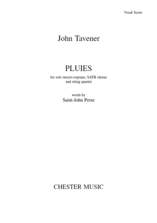 John Tavener: Pluies (Full Score) Mezzo-Soprano, SATB, String Quartet Score