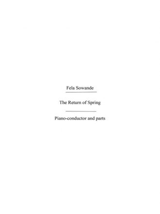 Sowande, F The Return Of Spring Orch Pf Sc/Pts Orchestra Score and Parts