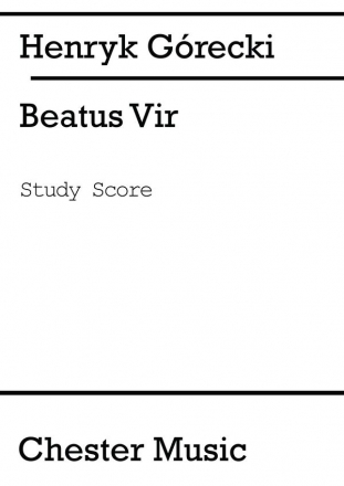 Henryk Gorecki: Beatus Vir (Study Score) Orchestra Study Score