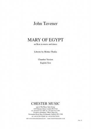 John Tavener: Mary Of Egypt (Study Score) Voice, SATB, Orchestra Study Score