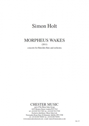 Simon Holt: Morpheus Wakes (Study Score) Flute, Alto Flute, Orchestra Study Score