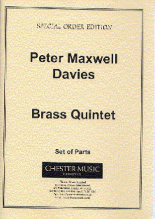 Peter Maxwell Davies, Brass Quintet (Parts) Blechblserquintett Stimme