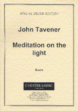 John Tavener, Meditation On The Light Countertenor, Percussion, Guitar Klavierauszug