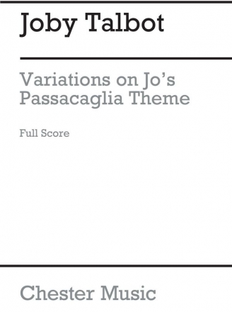 Joby Talbot: Variations On Jo's Passacaglia Theme for Organ Organ Instrumental Work