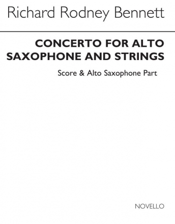 Concerto  for alto saxophone and strings score and alto saxophone part