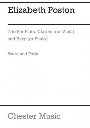 Trio for flute, clarinet (or viola) and harp (or piano) score and parts