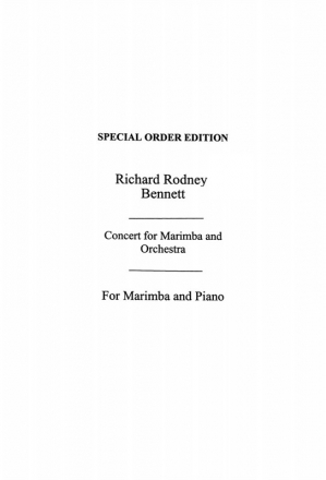 Richard Rodney Bennett, Concerto For Marimba & Chamber Orchestra Marimba and Piano Buch