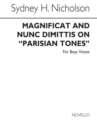 S. Nicholson, Magnificat And Nunc Dimittis On Parisian Tones Unison Voices Chorpartitur