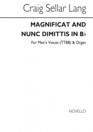 Magnificat And Nunc Dimittis In B Flat Men's Voices Organ Accompaniment Chorpartitur