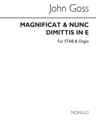 John Goss, Magnificat And Nunc Dimittis In E SATB and Organ Chorpartitur