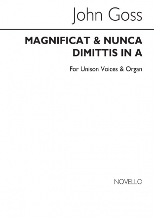 John Goss, Magnificat And Nunc Dimittis In A Unison Voice Organ Accompaniment Chorpartitur