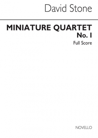 David Stone, Miniature Quartet No.1 Score String Ensemble String Instruments Partitur