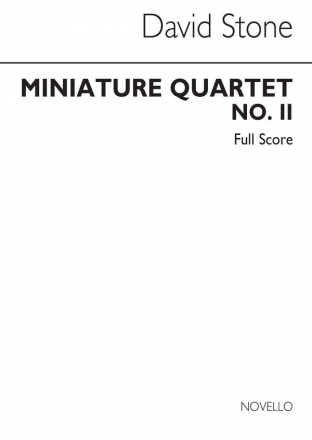 David Stone, Miniature Quartet No.2 Score String Ensemble String Instruments Partitur