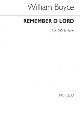 William Boyce, Remember O Lord Sss/Piano SSS and Piano Buch