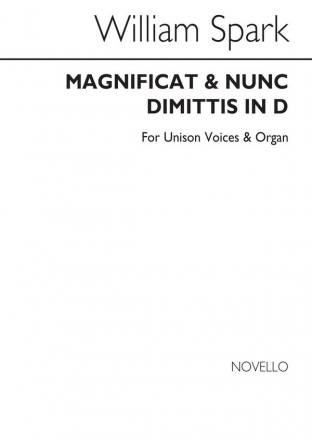 William Spark, Magnificat And Nunc Dimittis In D Unison Voice Organ Accompaniment Chorpartitur