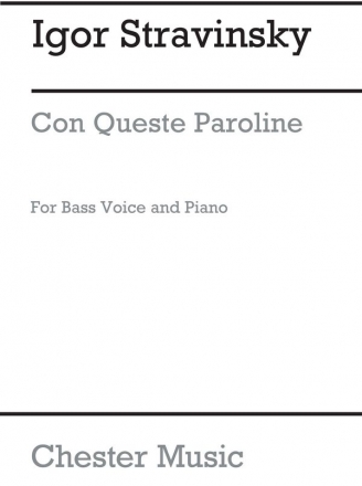 Igor Stravinsky: Con Queste Paroline (from Pulcinella) Bass Voice, Piano Accompaniment Instrumental Work