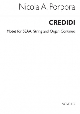 Nicola Porpora, Credidi SSAA and Piano Buch