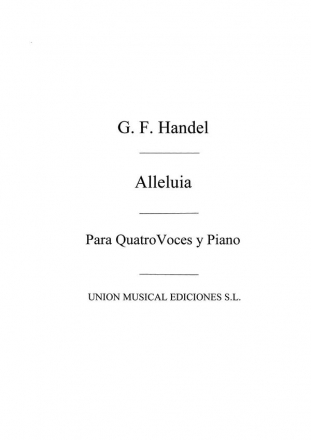 Haendel: Alleluia Del Oratorio El Mesias Vocal and Piano Buch