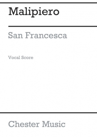 Malipiero: San Francesco D'assisi Solo (Vocal Score) Baritone Voice, Orchestra Vocal Score