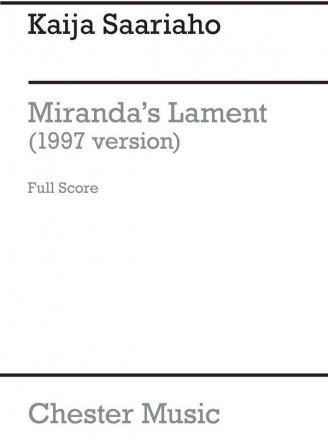 Kaija Saariaho: Miranda's Lament 1997 (Score) Soprano, Clarinet, Harp, Violin, Double Bass Score and Parts