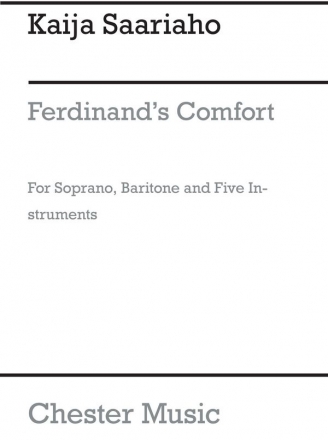 Kaija Saariaho: Ferdinand's Comfort (Score) Piano Chamber, Soprano, Baritone Voice, Flute, Harp, Violin, Cello, Do Vocal Work