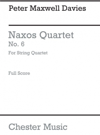 Peter Maxwell Davies: Naxos Quartet No.6 (Score) String Instruments, String Quartet Score