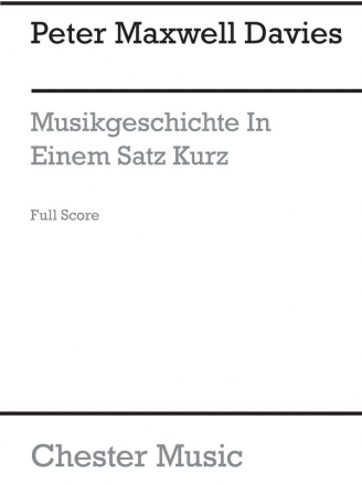 Peter Maxwell Davies: Musikgeschichte In Einem Satz, Kurz (Score) String Quartet Score