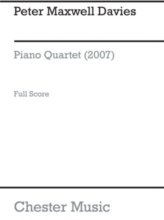 Peter Maxwell Davies: Piano Quartet (Score) Piano Chamber Score