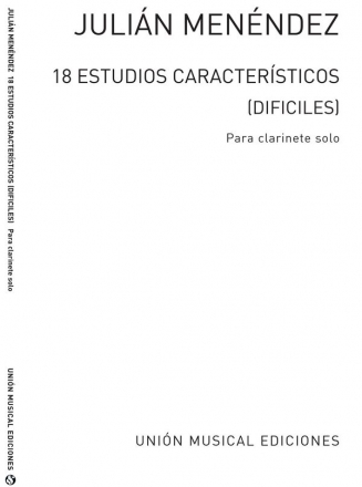 Julian Menndez, Dieciocho Estudios Caracteristicos Clarinet Clarinet Buch