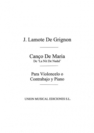 Canco De Maria Cello und Klavier Buch