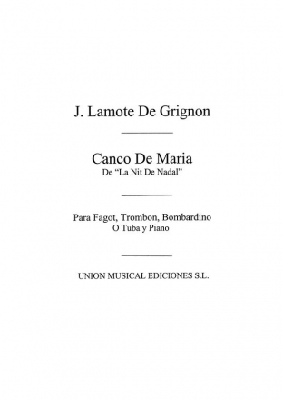 Canco De Maria Fagott und Klavier Buch