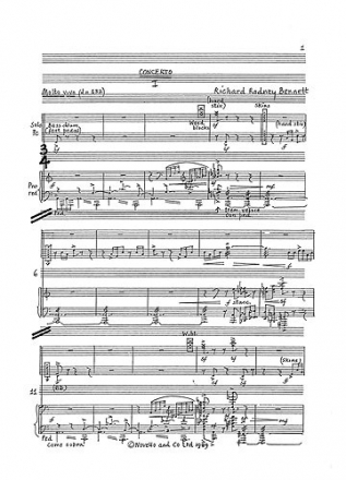 Richard Rodney Bennett, Percussion Concerto Solo Part And Piano Percussion and Piano Buch