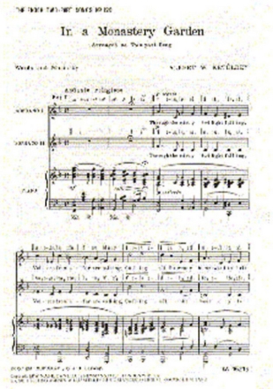 Albert Ketelbey: In A Monastery Garden (SS) Soprano, Piano Accompaniment Vocal Score