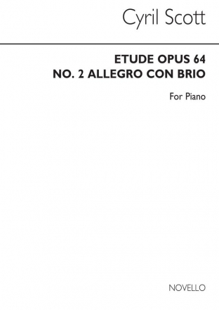 Cyril Scott, Etude Op.64 No.2 - Allegro Con Brio for Piano Klavier Buch