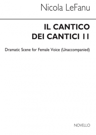 Nicola LeFanu, Il Cantico Dei Cantici II for Female Voice Vocal Buch