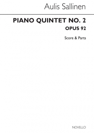 Aulis Sallinen, Piano Quintet Opus 92 Piano Chamber Violin Viola Cello Partitur + Stimmen