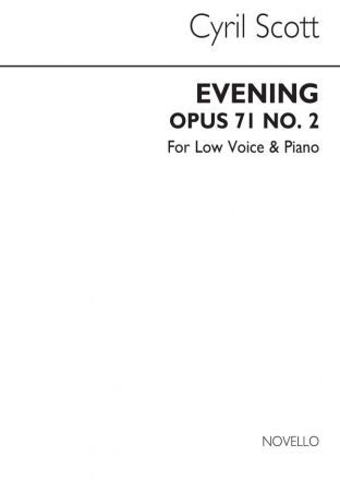 Cyril Scott, Evening Op71 No.2-low Voice/Piano (Key-c) Low Voice and Piano Buch