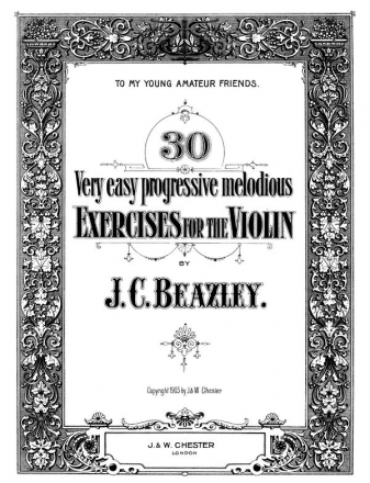 Beazley, Jc 30 Very Easy Progressive Melodious Exercises For Violin Violin Study