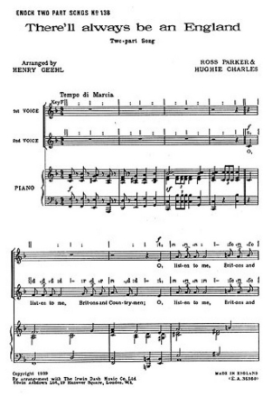 Ross Parker And Hughie Charles: There'll Always Be An England (2-Part 2-Part Choir, Piano Accompaniment Vocal Score