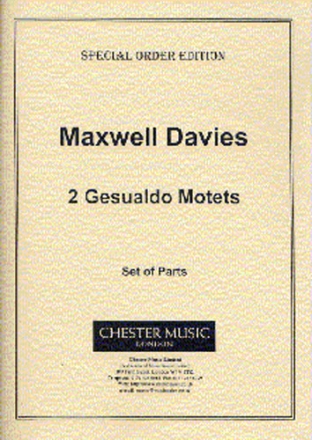 Peter Maxwell Davies, Two Gesualdo Motets Blechblserquintett Stimmen-Set