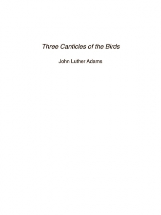 3 Canticles of the Birds for piano and percussion score