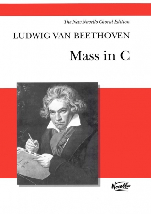 Ludwig van Beethoven, Mass In C Large Print Soprano Alto Tenor Bass Voice SATB Piano Accompaniment Stimme