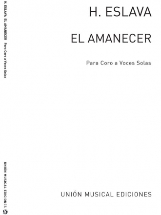 El Amanecer Fof 4-Part Men's Choir Chorpartitur