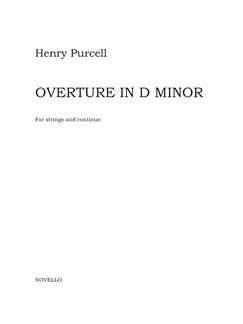 Henry Purcell, Overture In D Minor String Ensemble and Continuo Partitur