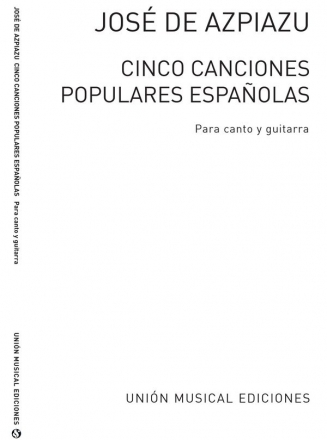 Cinco Canciones Populares Espanolas Vocal and Guitar Buch