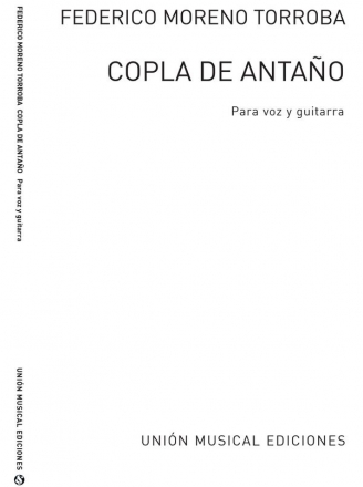 Copla De Antano Vocal and Piano Buch