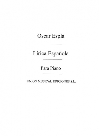 Oscar Espla, Lirica Espanola Vol.1 Piano Klavier Buch