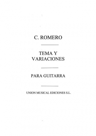 Romero (celedonio) Tema Y Variacones Guitar Gitarre Buch