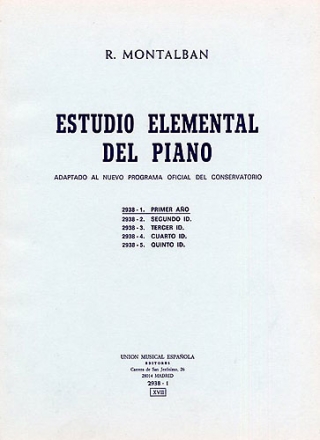 Montalban Metodo Piano 1 Klavier Buch