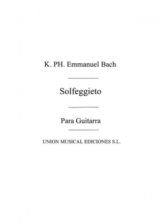 Carl Philipp Emanuel Bach, Solfeggietto (Guitar) Gitarre Buch